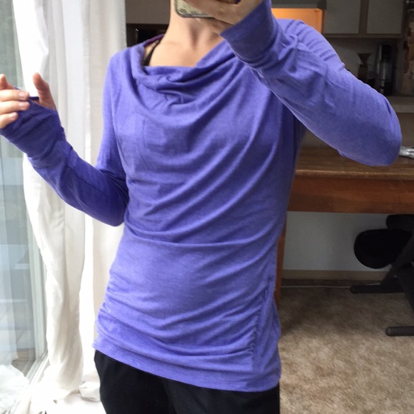 Athleta Tops - Athleta Soft Cowl Zip Pocket Long Sleeve Tee